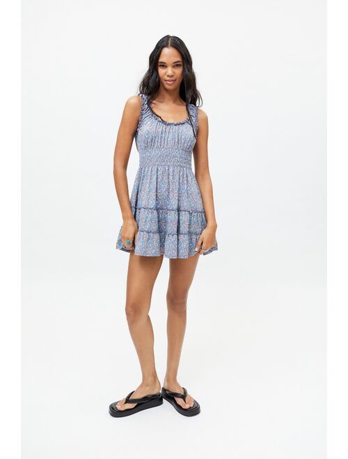 Urban outfitters UO Lizzy Smocked Floral Mini Dress