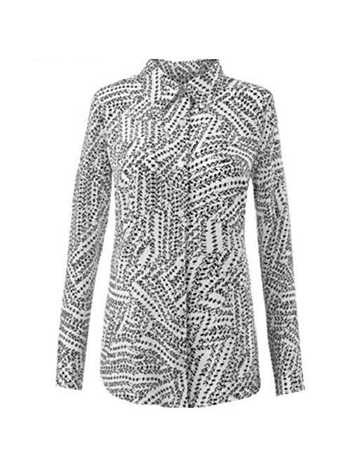 cabi 3255 Split Back Button Down Printed Blouse