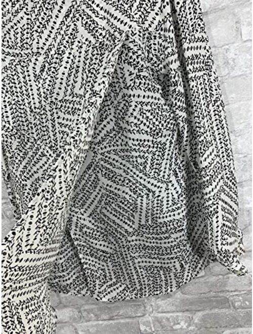 cabi 3255 Split Back Button Down Printed Blouse