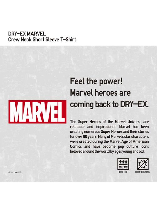 MEN DRY-EX MARVEL CREW NECK SHORT-SLEEVE T-SHIRT