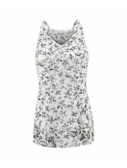 Terrace Cami #5212 Black White Gray Moody floral