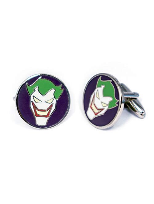 SharedImagination Joker Minimalist Cufflinks, Justice League Tie Clip, DC Comics Batman vs Superman Tie Tack Jewelry, Harley Quinn Cuff Links Link Wedding Party Gift, Ave