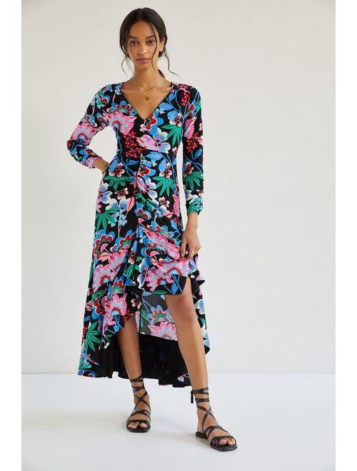 Maeve Ruched Floral Maxi Dress