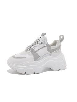 Women's Chunky Sneakers Thick Bottom Platform Vulcanize Shoes Fashion Breathable Casual Running Shoe for Woman Female 2020