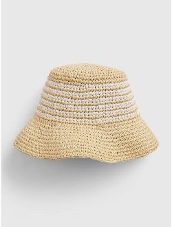 Straw Striped Bucket Hat