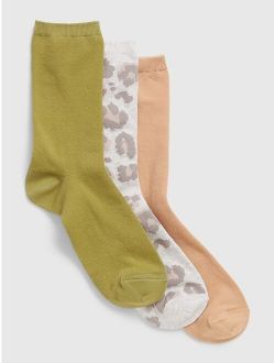 Knit Fabric Crew Socks (3-Pack)
