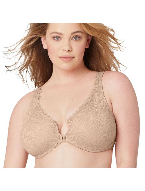 Plus Size Glamorise Full-Figure Wonderwire Front-Close Stretch Lace Bra 9245