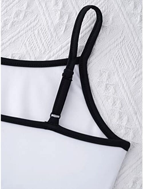 Nimiya Kid Girls Two Pieces Swimsuit Bikini Set Sport Tankini Swim Crop Top with Bottom Bathing Suits