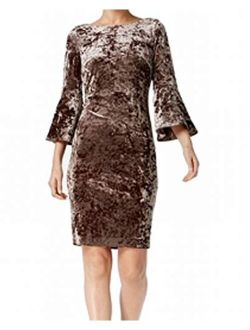 womens Classic Sheath Cocktail Party Bell Sleeve Dress