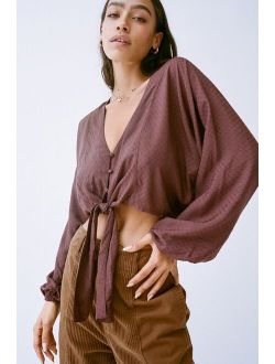 UO Jeanne Tie-Front Blouse