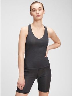 GapFit Brushed Tech Jersey Ribbed Racerback Shelf Tank Top