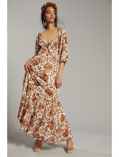 Anthropologie Tiered Floral Maxi Dress