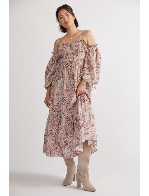 Love The Label Paisley Puff-Sleeved Maxi Dress