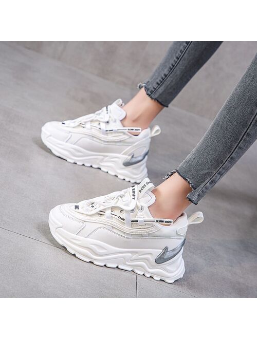 Designer Sneakers Women Platform Shoes 2021 Fashion Thick Bottom Ladies Trainers Zapatillas Mujer Sports Chunky Sneakers Women