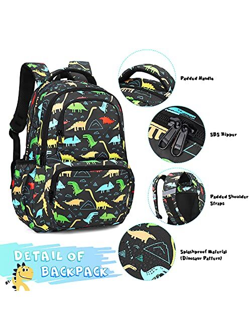 SKL Cute Dinosaur and Unicorn Backpack for Girls boy ,School backpack Set Lightweight Travel Daypack for Kids Girls Teenage