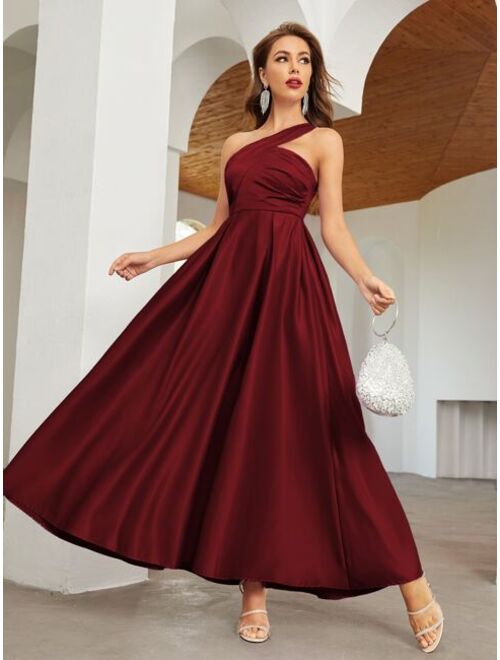 Shein One Shoulder Solid Maxi Dress