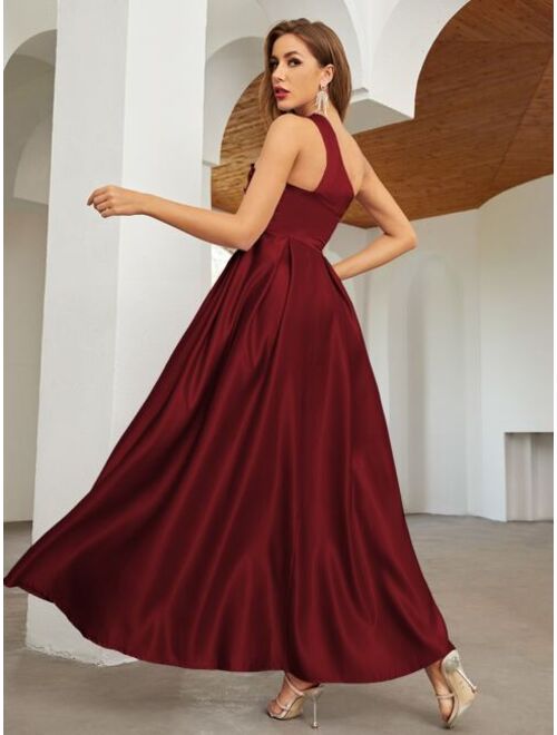 Shein One Shoulder Solid Maxi Dress