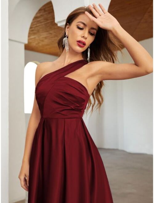 Shein One Shoulder Solid Maxi Dress