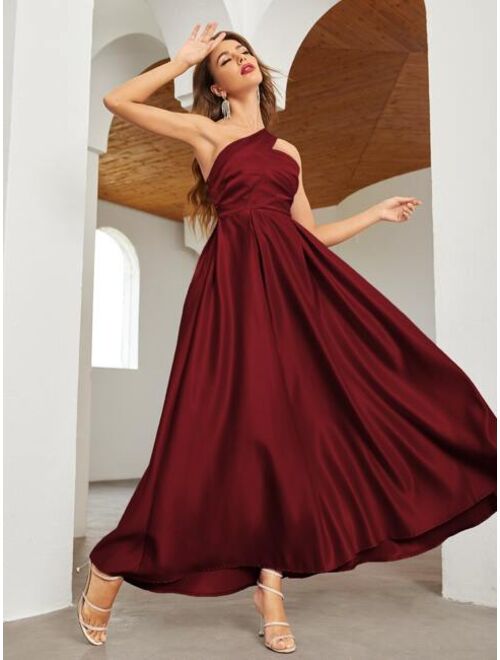 Shein One Shoulder Solid Maxi Dress