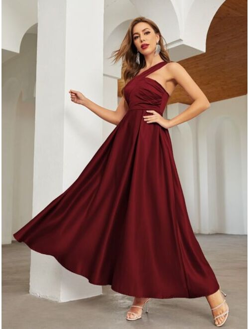 Shein One Shoulder Solid Maxi Dress