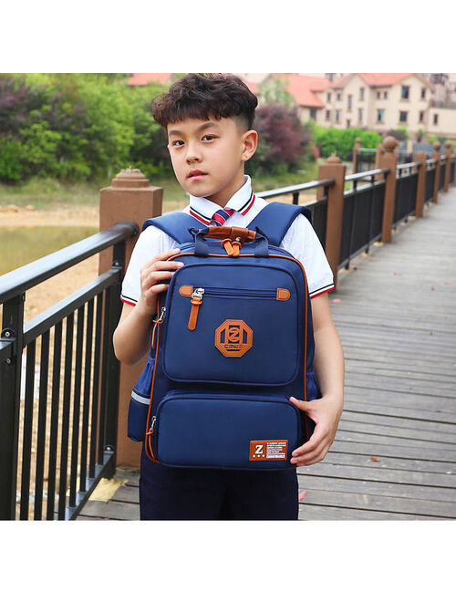 Kids School Bags for Boys Primary School Orthopedic Backpacks Child Waterproof Nylon Schoolbag Bookbags Solid Big Capacity