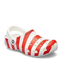 Unisex-Adult Mens and Womens Classic American Flag 4th of July Clogs