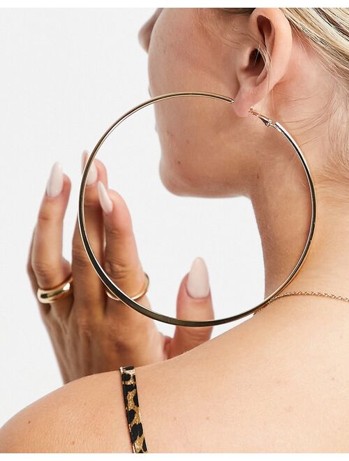 Asos Design 110mm extra large hoop earrings in gold tone
