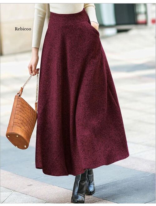 Brand Woman Skirt 2021 New Autumn Winter Skirts Women Plus Size Clothes Tall Waist Korean Style Long Clothing Thickening
