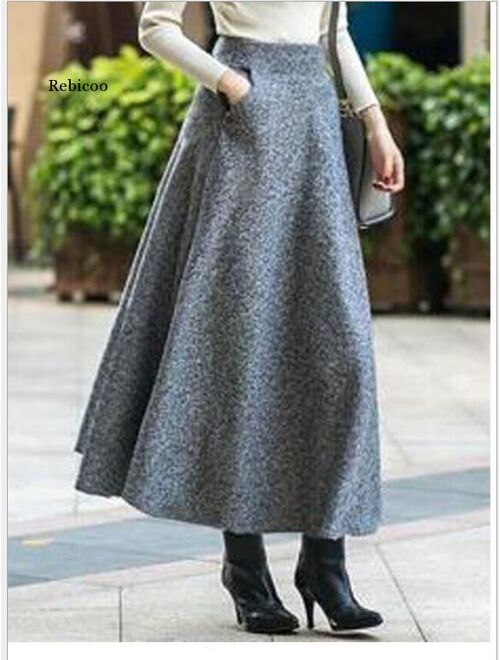 Brand Woman Skirt 2021 New Autumn Winter Skirts Women Plus Size Clothes Tall Waist Korean Style Long Clothing Thickening
