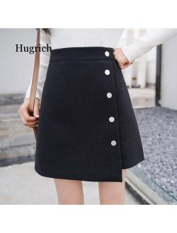 Winter Skirt Women Skort 2020 New Arrivals Khaki Black High Waist A Line Cashmere Korean Style Women Mini Hot Sale