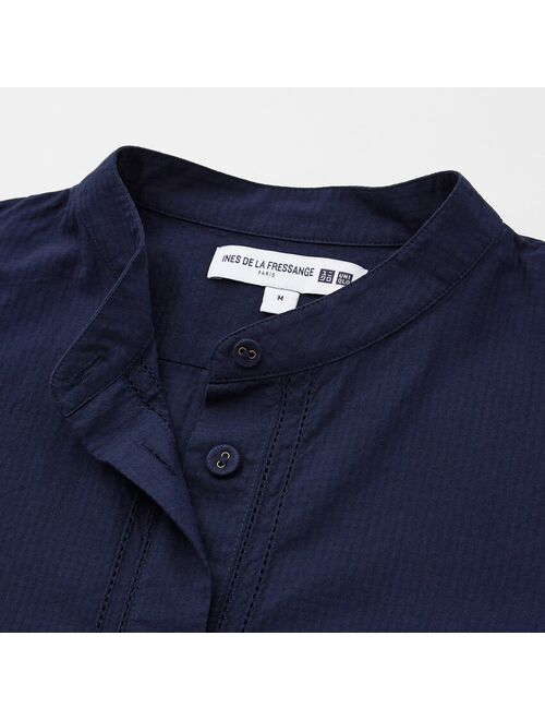 Uniqlo WOMEN COTTON STAND COLLAR LONG-SLEEVE TUNIC (INES DE LA FRESSANGE)