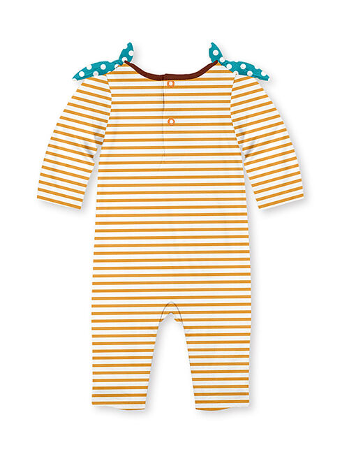 Penelope Plumm Orange Stripe Witch Cow Knot-Shoulder Playsuit - Infant & Toddler