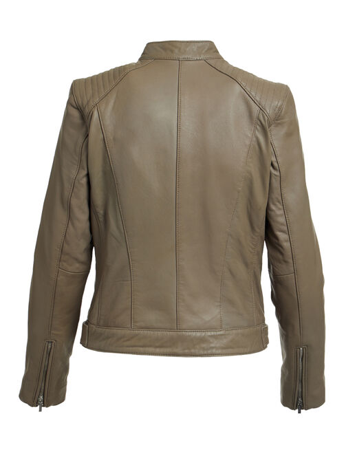 Cole Haan | Cement Zip-Front Leather Moto Jacket - Women