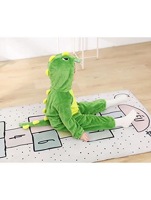 Tonwhar Toddler Infant Tiger Dinosaur Animal Fancy Dress Costume Hooded Romper Jumpsuit 