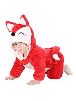 TONWHAR Unisex-Baby Animal Onesie Costume Cartoon Animal Outfit Homewear Baby One-Piece Rompers