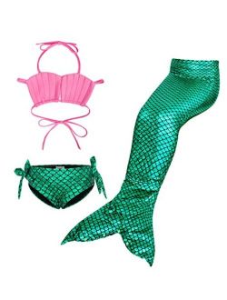 AmzBarley Mermaid Bathing Suit for Girls Princess Mermaid Costume Swimsuit Bikini Set Tankini Swimwear