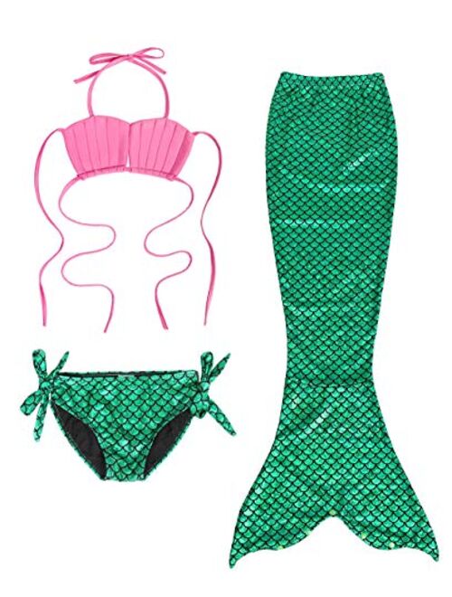 AmzBarley Mermaid Bathing Suit for Girls Princess Mermaid Costume Swimsuit Bikini Set Tankini Swimwear