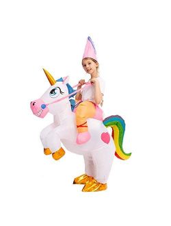Inflatable Costume Unicorn Riding a Unicorn Air Blow-up Deluxe Halloween Costume