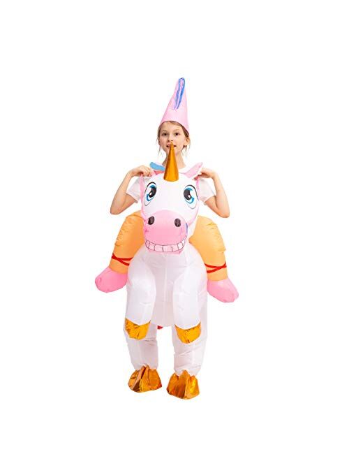 Spooktacular Creations Inflatable Costume Unicorn Riding a Unicorn Air Blow-up Deluxe Halloween Costume