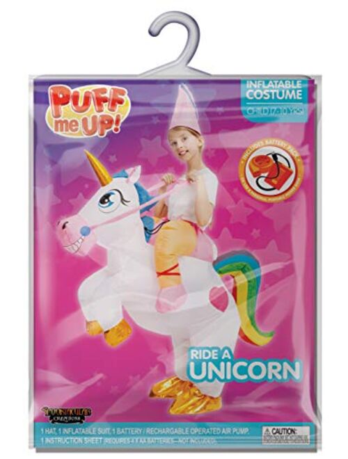 Spooktacular Creations Inflatable Costume Unicorn Riding a Unicorn Air Blow-up Deluxe Halloween Costume
