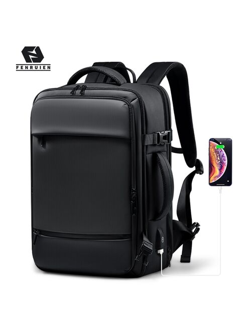 Fenruien Backpack Men 17.3 Inch Laptop Backpacks Expandable USB Charging Large Capacity Travel Backpacking With Waterproof Bag