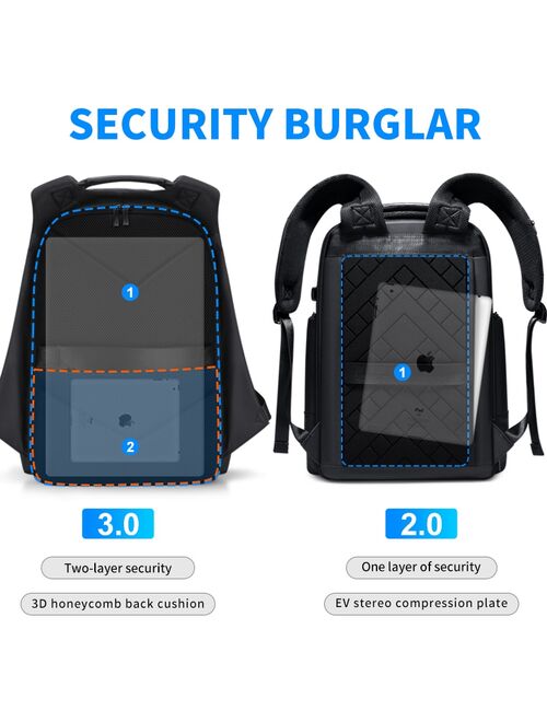 Fenruien Waterproof Backpacks USB Charging School Bag Anti-theft Men Backpack Fit 15.6 Inch Laptop Travel Backpack High Capacity