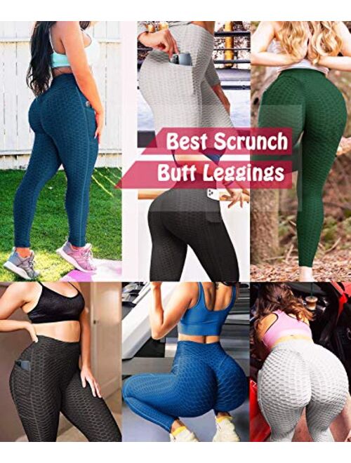 Scrunch Butt Lifting Leggings with Pockets for Women Butt Lift High Waisted Peach Lift TIK Tok Leggings Yoga Pants