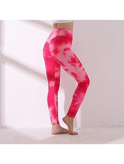 Women's High Waisted Leggings Slimming Scrunch Booty Yoga Ruched Butt Lift Pants Workout Running Tights