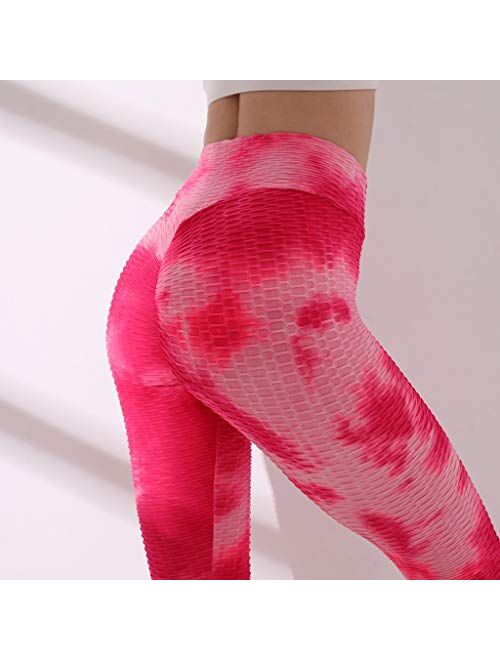 Women's High Waisted Leggings Slimming Scrunch Booty Yoga Ruched Butt Lift Pants Workout Running Tights