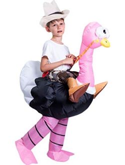 Inflatable Costume Riding an Ostrich Air Blow-up Deluxe Halloween Costume - Child