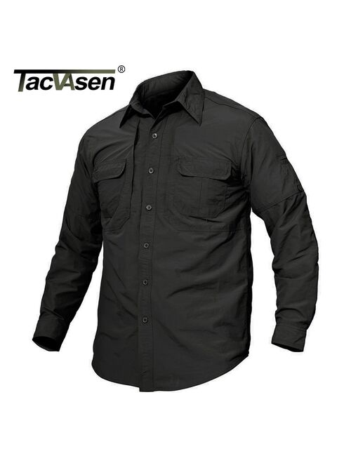 TACVASEN Men's Brand Tactical Airsoft Clothing Quick Drying Military Army Shirt Lightweight Long Sleeve Shirt Men Combat Shirts