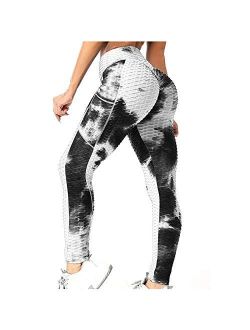 TUSANG Women's Yoga Pants Scrunch Butt Leggings Bubble Hip Tummy Control Sport Tights Soft Running Sports Pants