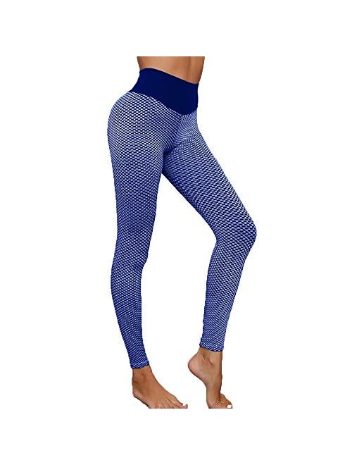 TUSANG Women's Yoga Pants Scrunch Butt Leggings Bubble Hip Tummy Control Sport Tights Soft Running Sports Pants