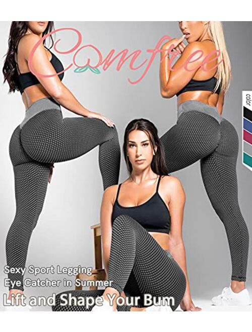 COMFREE TIK Tok Butt Leggings for Women Peach Lift Scrunch Booty Enhancing Yoga Pants Anti Cellulite Tictok for Workout